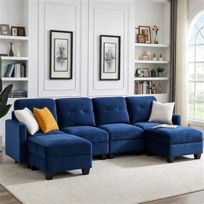Modularna sekcijska sofa od tkanine
